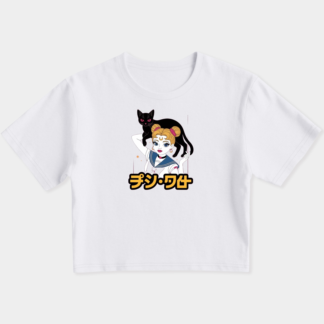 Sailor Mon And Cat Women's Slim Fit Baby Tee