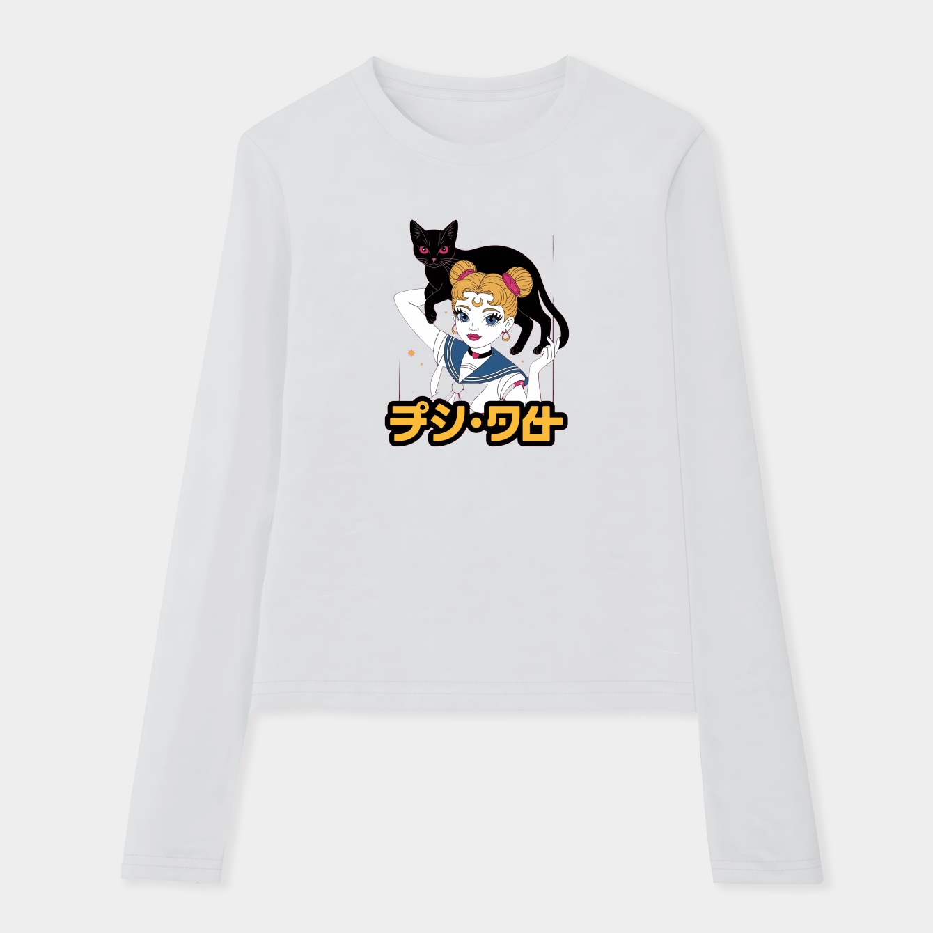 Sailor Mon And Cat Women's Soft Long Sleeve T-Shirt