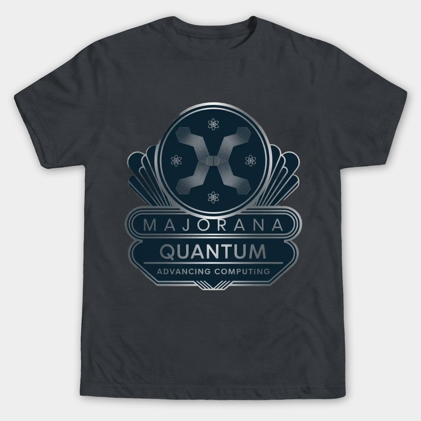 Majorana Quantum Retro Computing Emblem Men's Big & Tall T-shirt