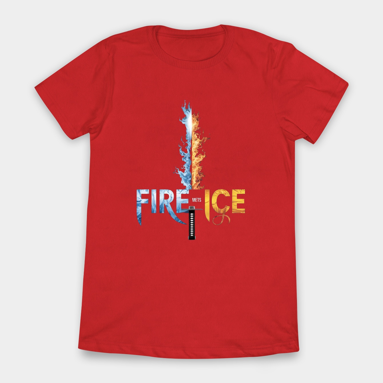 Demon Slayer Sword – Fire Meets Ice Katana Women's T-Shirt