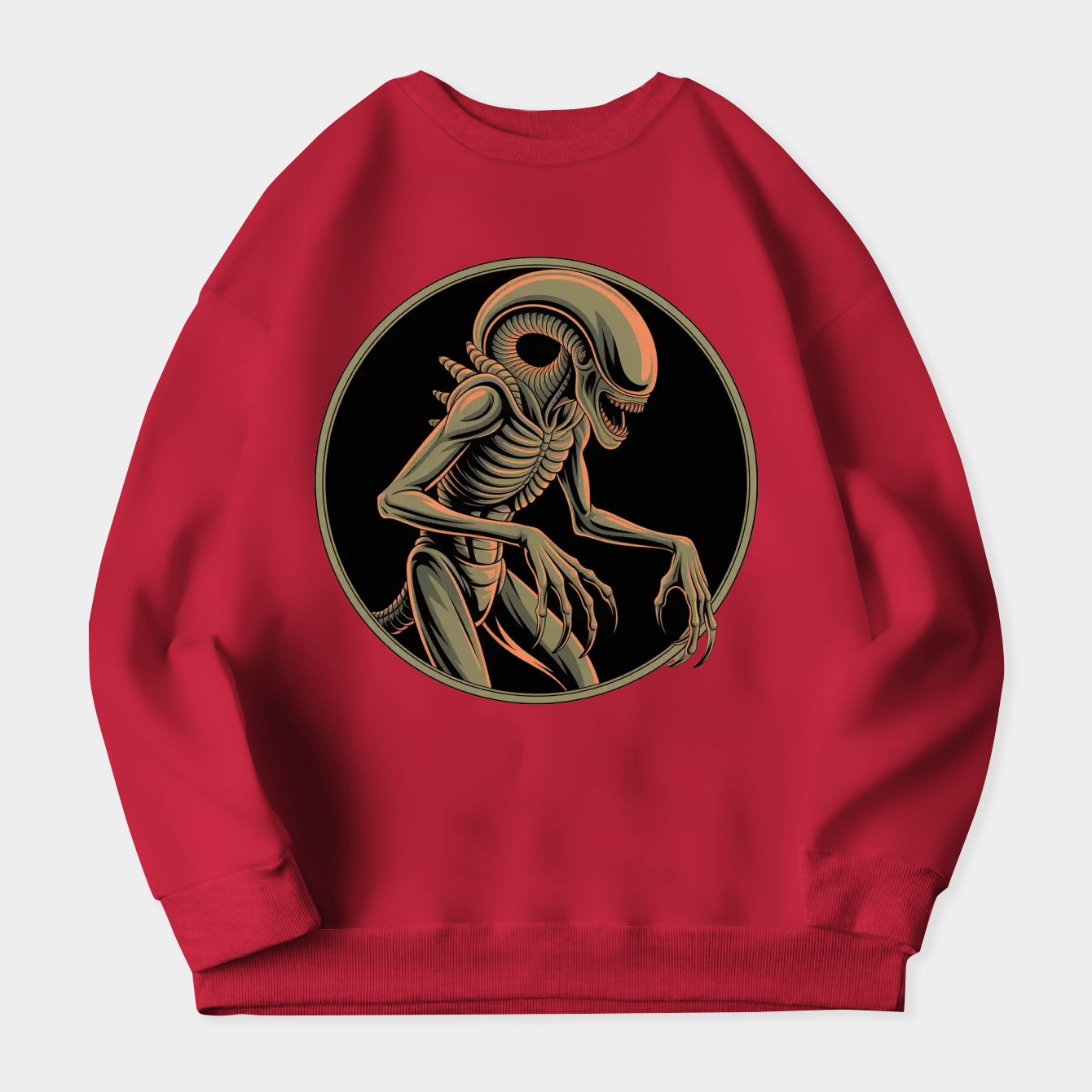 Alien Creature in Circular Frame Women's Plus Size Sweatshirt