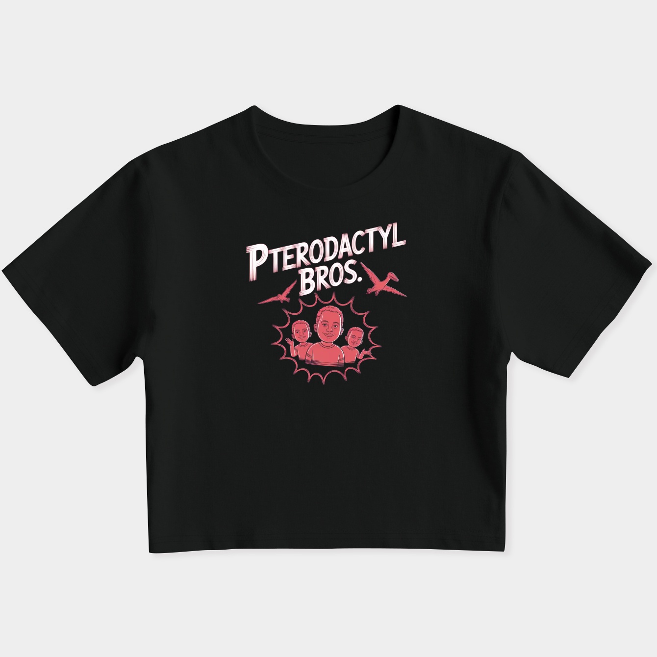 Pterodactyl Bros. Women's Slim Fit Baby Tee