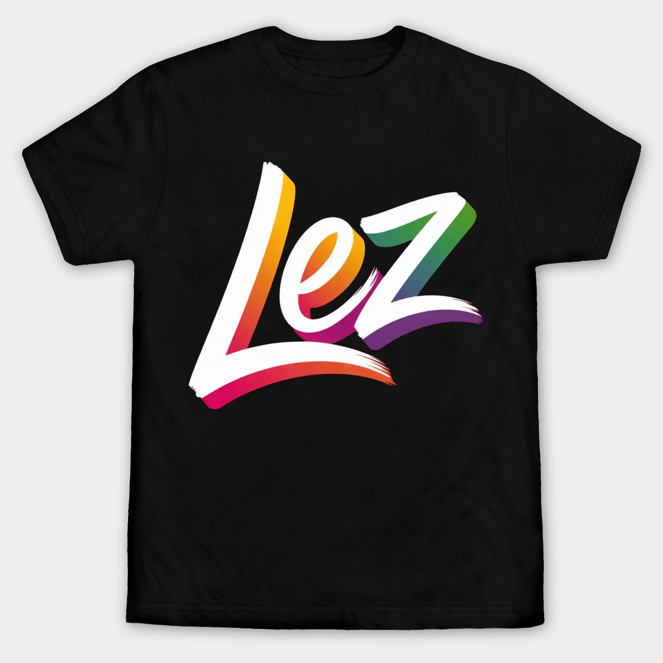 Rainbow Lez Pride Script Men's Big & Tall T-shirt
