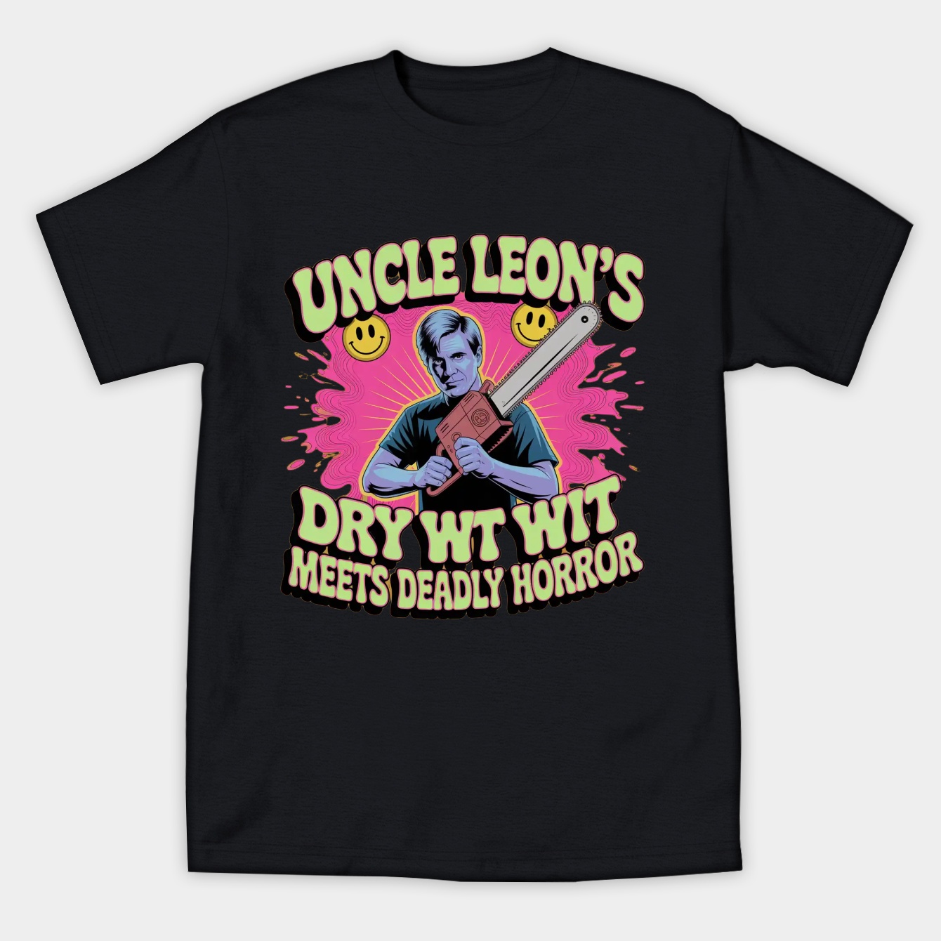 Psychedelic Leon Chainsaw Mayhem Women's Athletic Performance T-Shirt