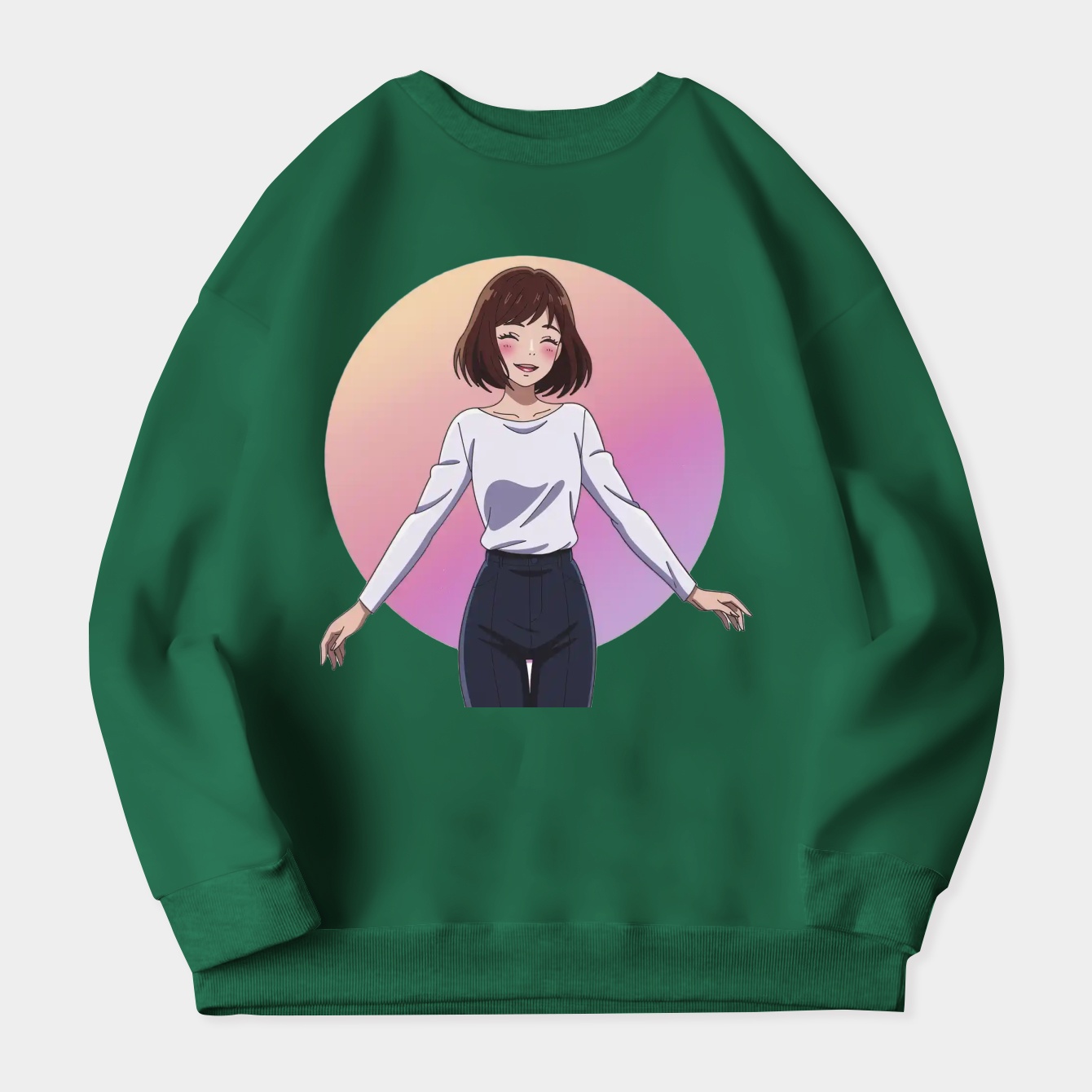 Yui Hirasawa with her Women's Crewneck Sweatshirt