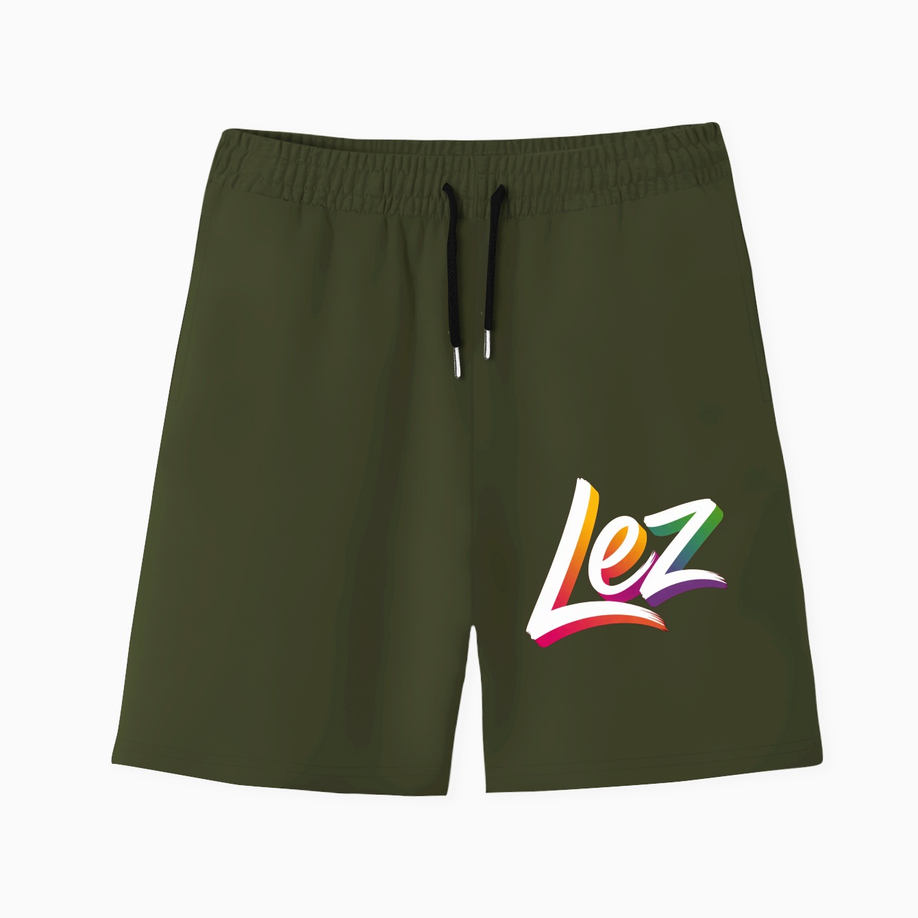 Rainbow Lez Pride Script Men's Quick-Dry Athletic Shorts