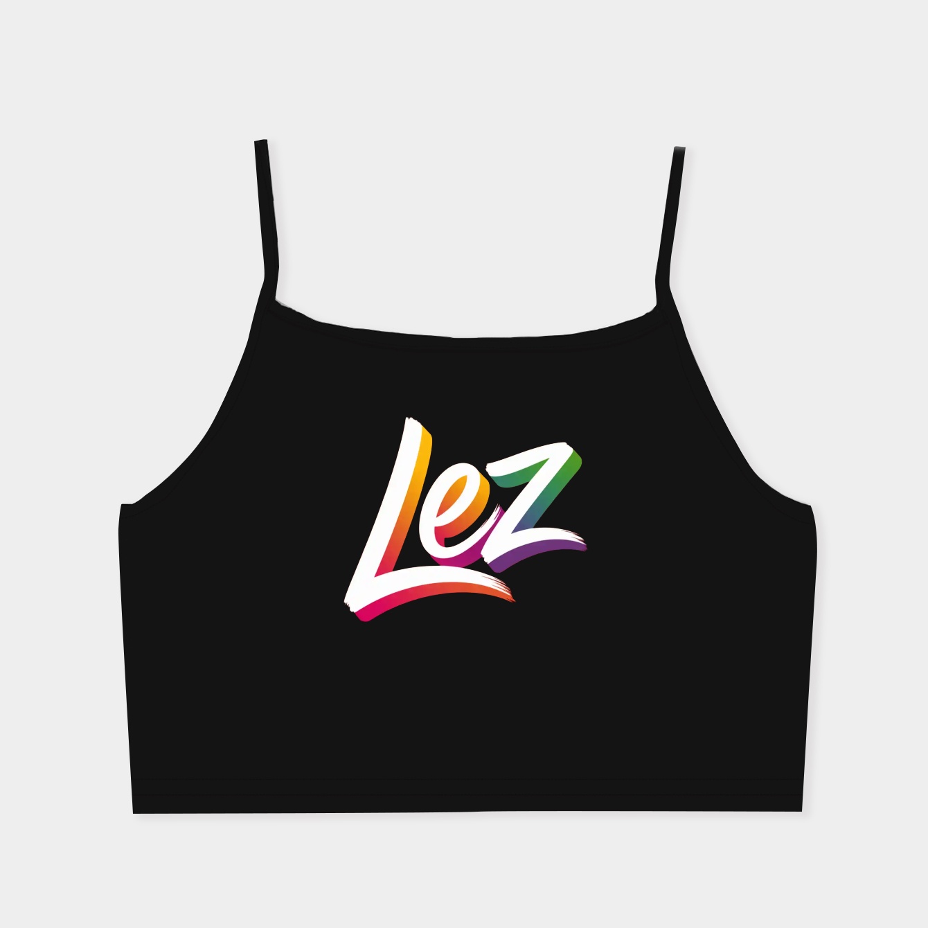 Rainbow Lez Pride Script Women's  Spaghetti Strap Tank Top