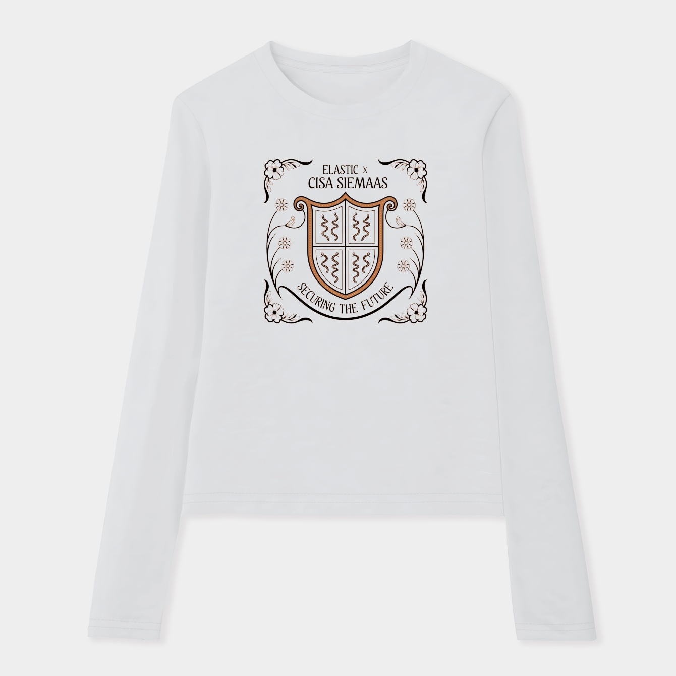 Art Nouveau Cybersecurity Shield Emblem Women's Soft Long Sleeve T-Shirt