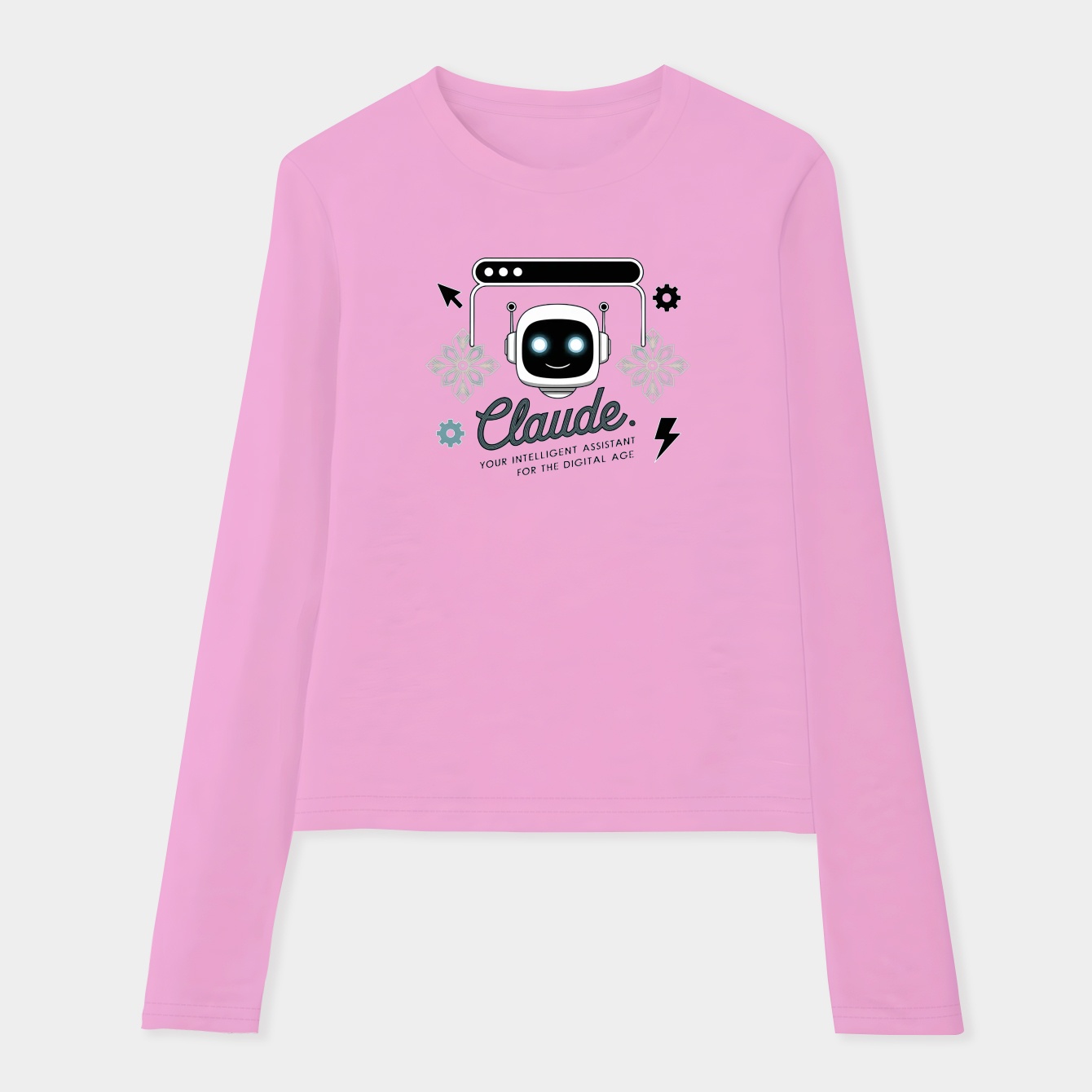 Retro Robot Assistant Chrome Window Women's Soft Long Sleeve T-Shirt