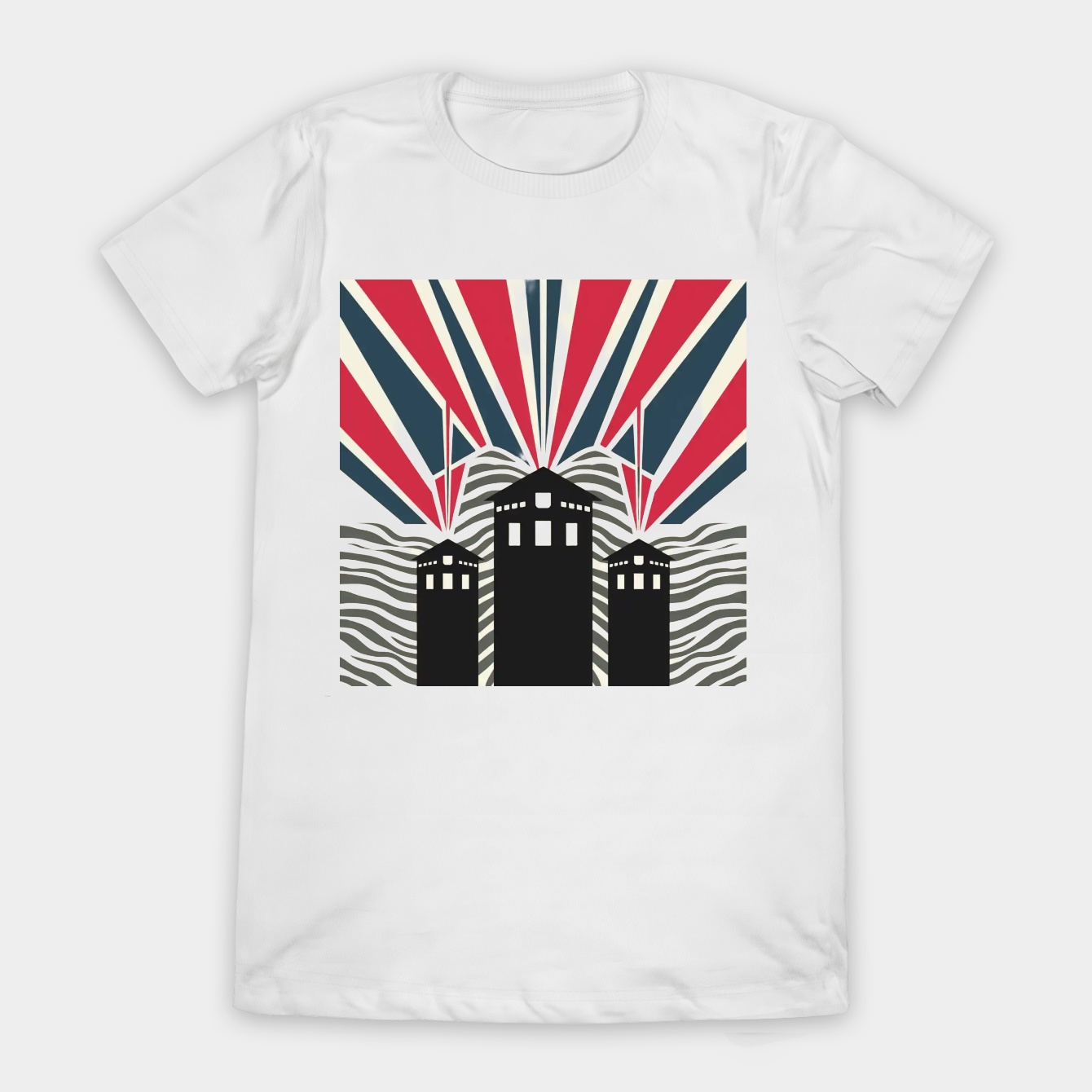 Zebra Striped Sci-Fi Towers Women's T-Shirt