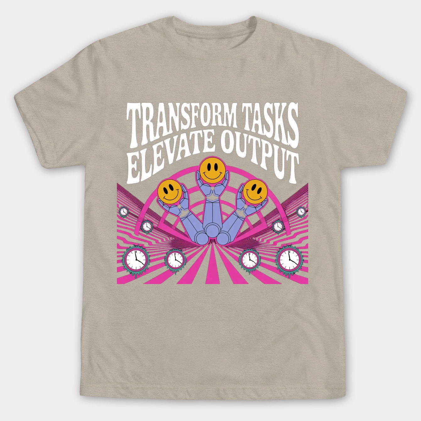 Futuristic Smiley Robots Acid House