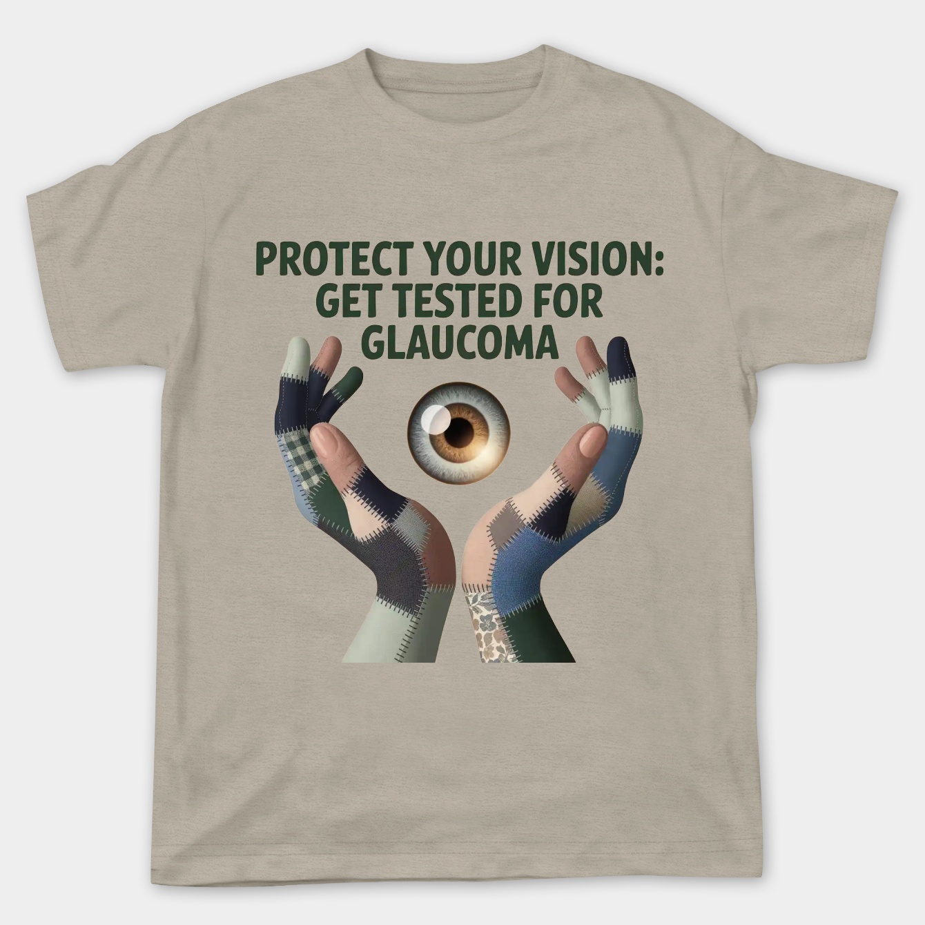 Patchwork Hands Shielding an Eye Women's Plus Size T-shirt