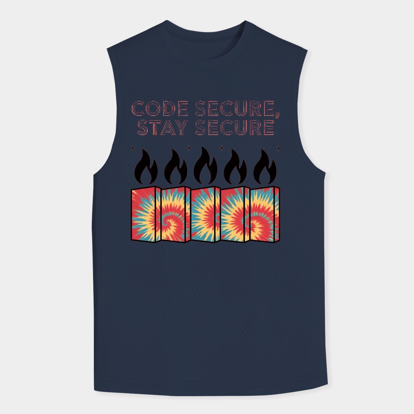 Tie-Dye Firewall Code Secure Men's Big & Tall Tank Top