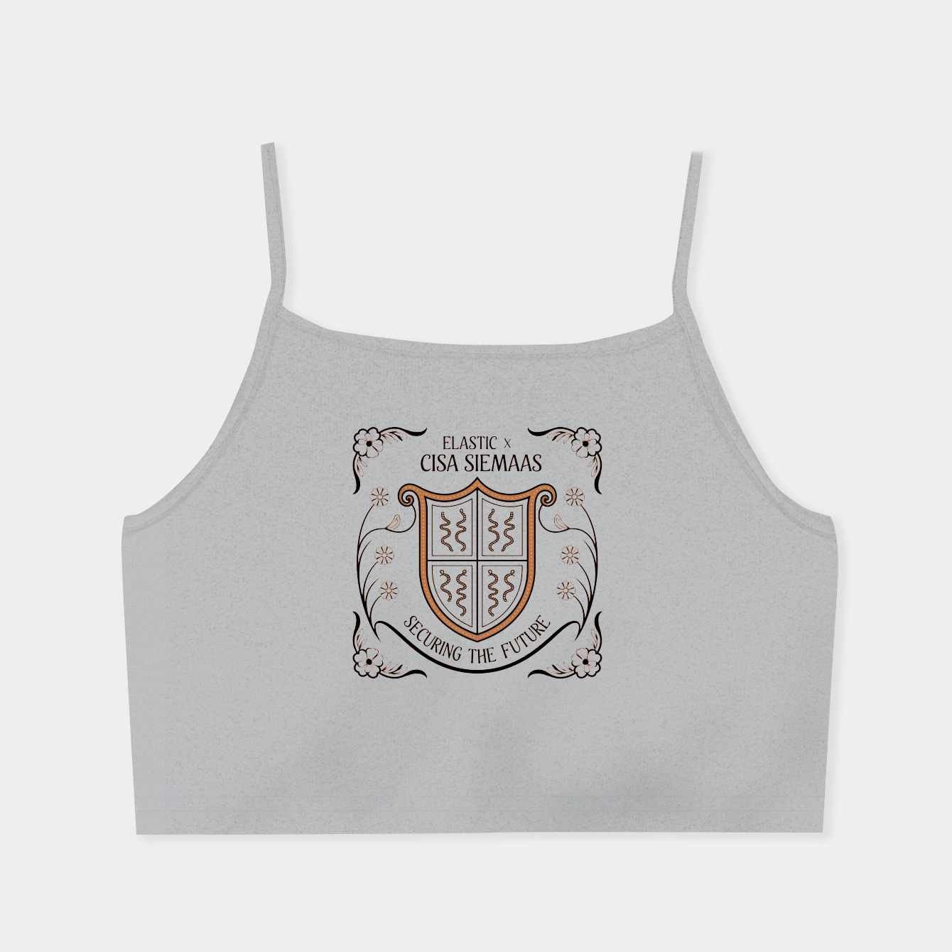 Art Nouveau Cybersecurity Shield Emblem Women's Spaghetti Strap Tank Top