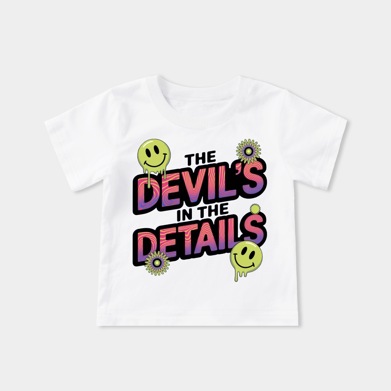 Neon Psychedelic Devil’s Details Youth Classic T-Shirt