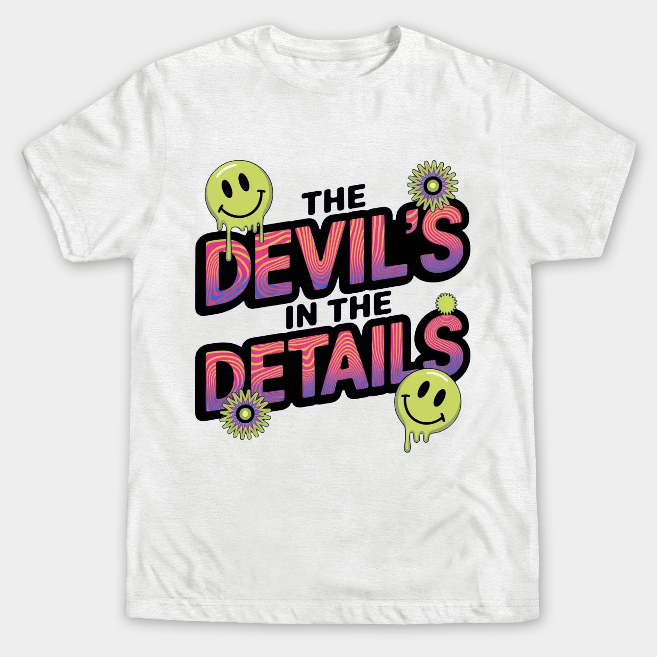 Neon Psychedelic Devil’s Details Men's Big & Tall T-shirt