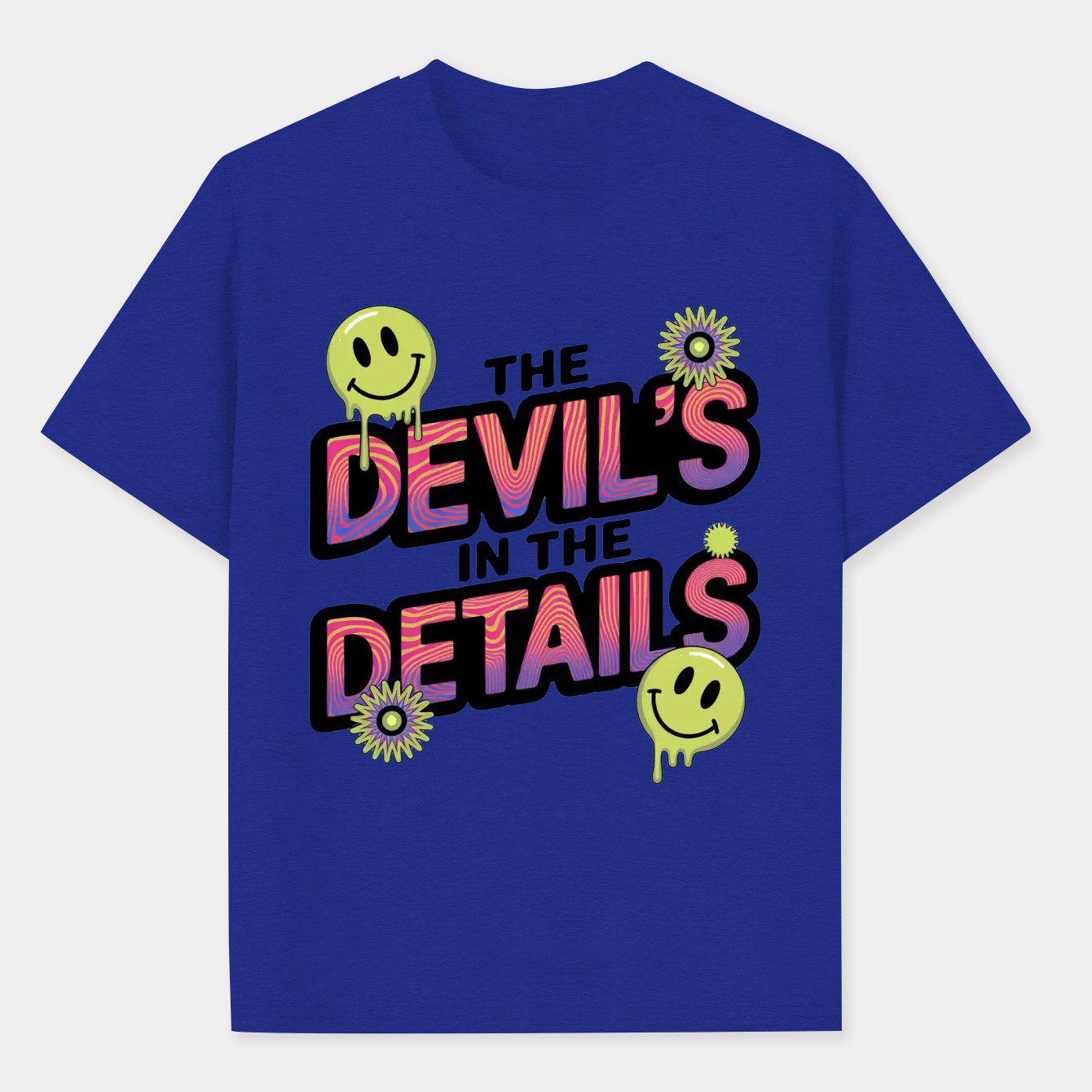 Neon Psychedelic Devil’s Details Men's Performance Athletic T-Shirt
