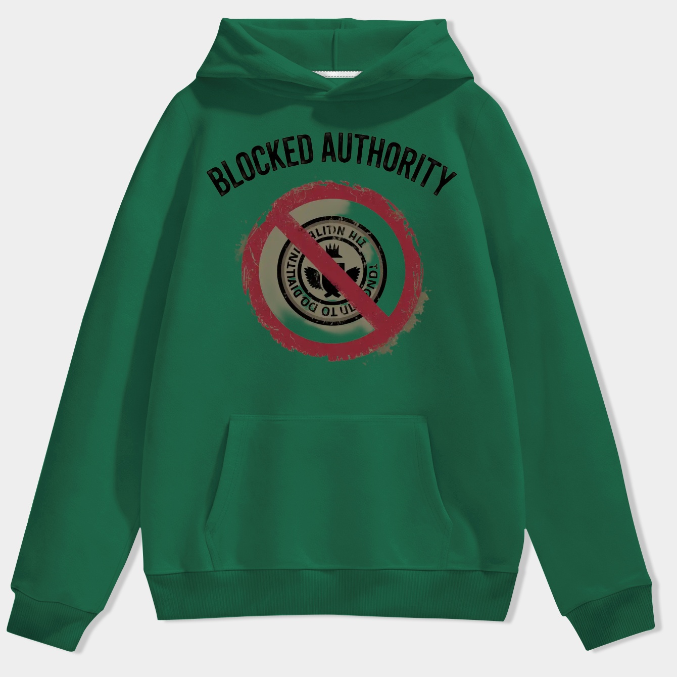 Blocked Authority Grunge Emblem Men's Hoodie
