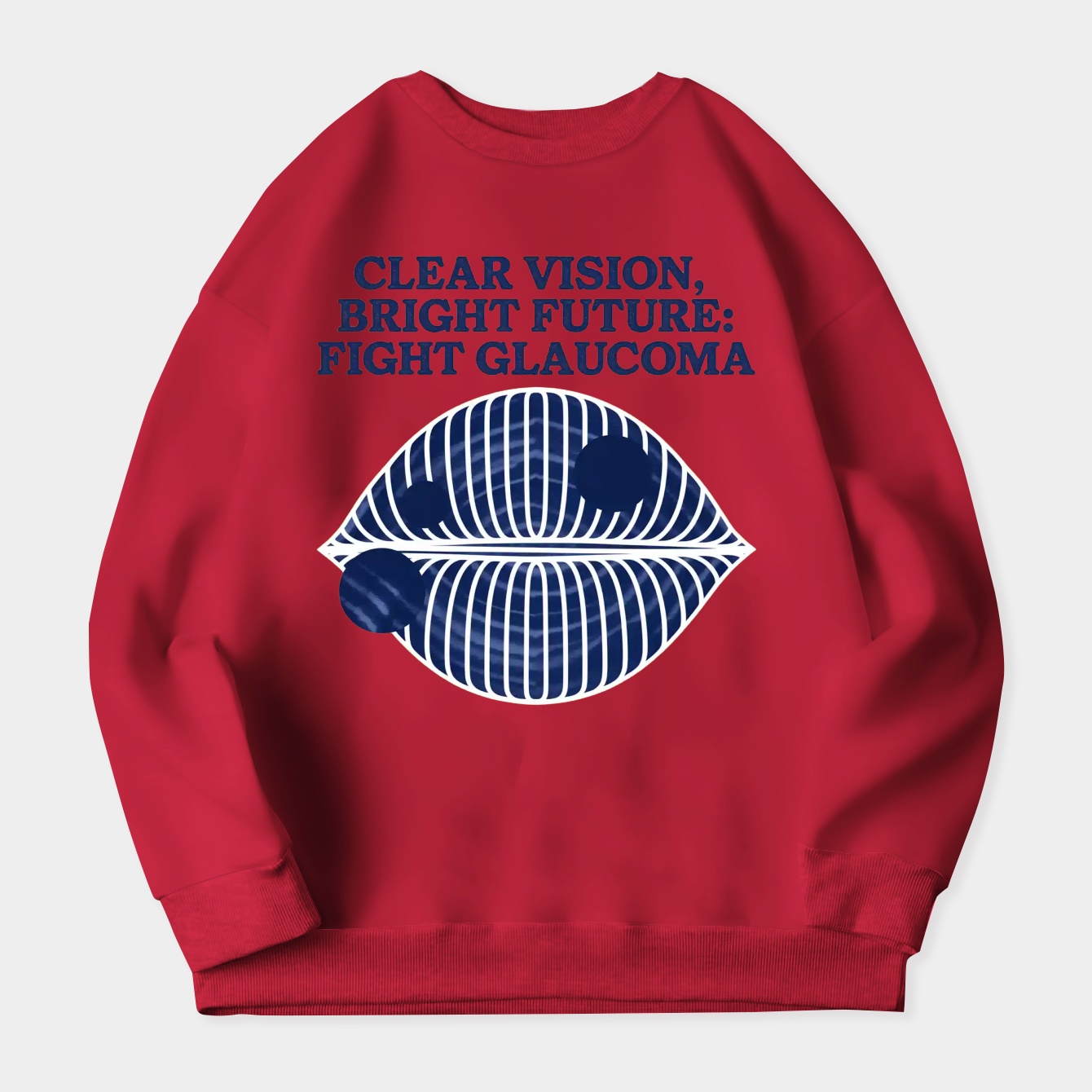 Clear Vision Glaucoma Awareness Retro Women's Crewneck Sweatshirt