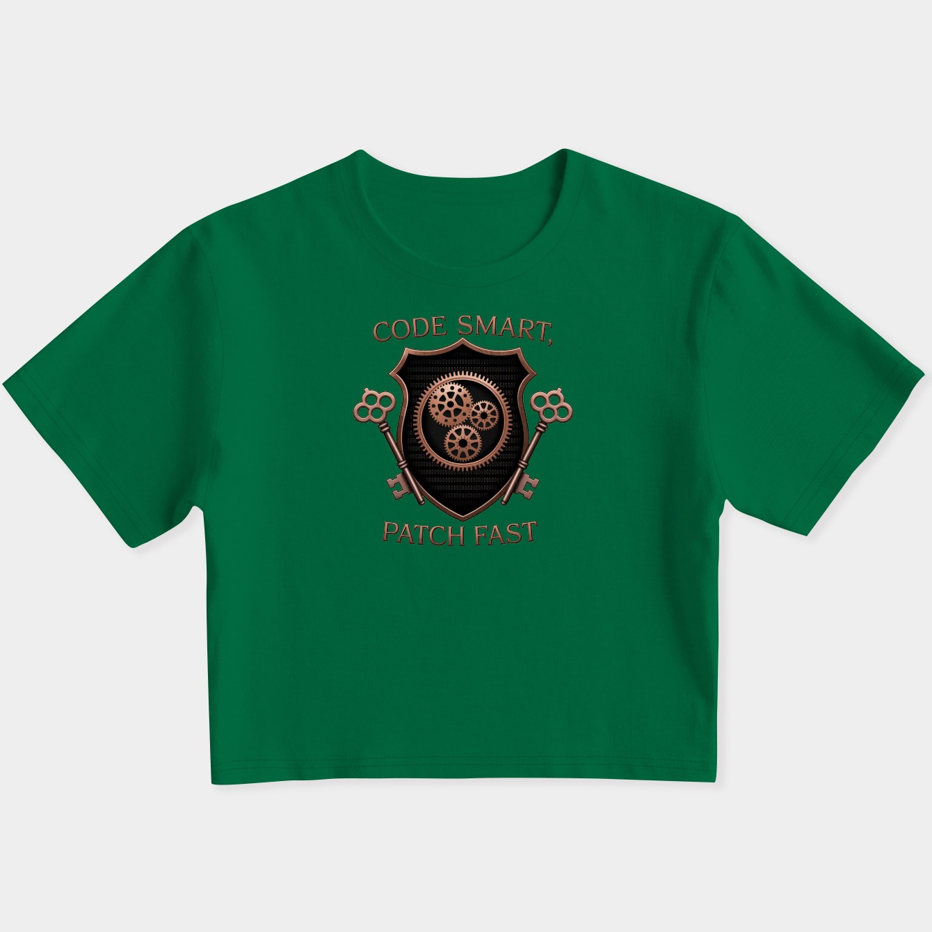 Code Smart Steampunk Shield Emblem Women's Slim Fit Baby Tee