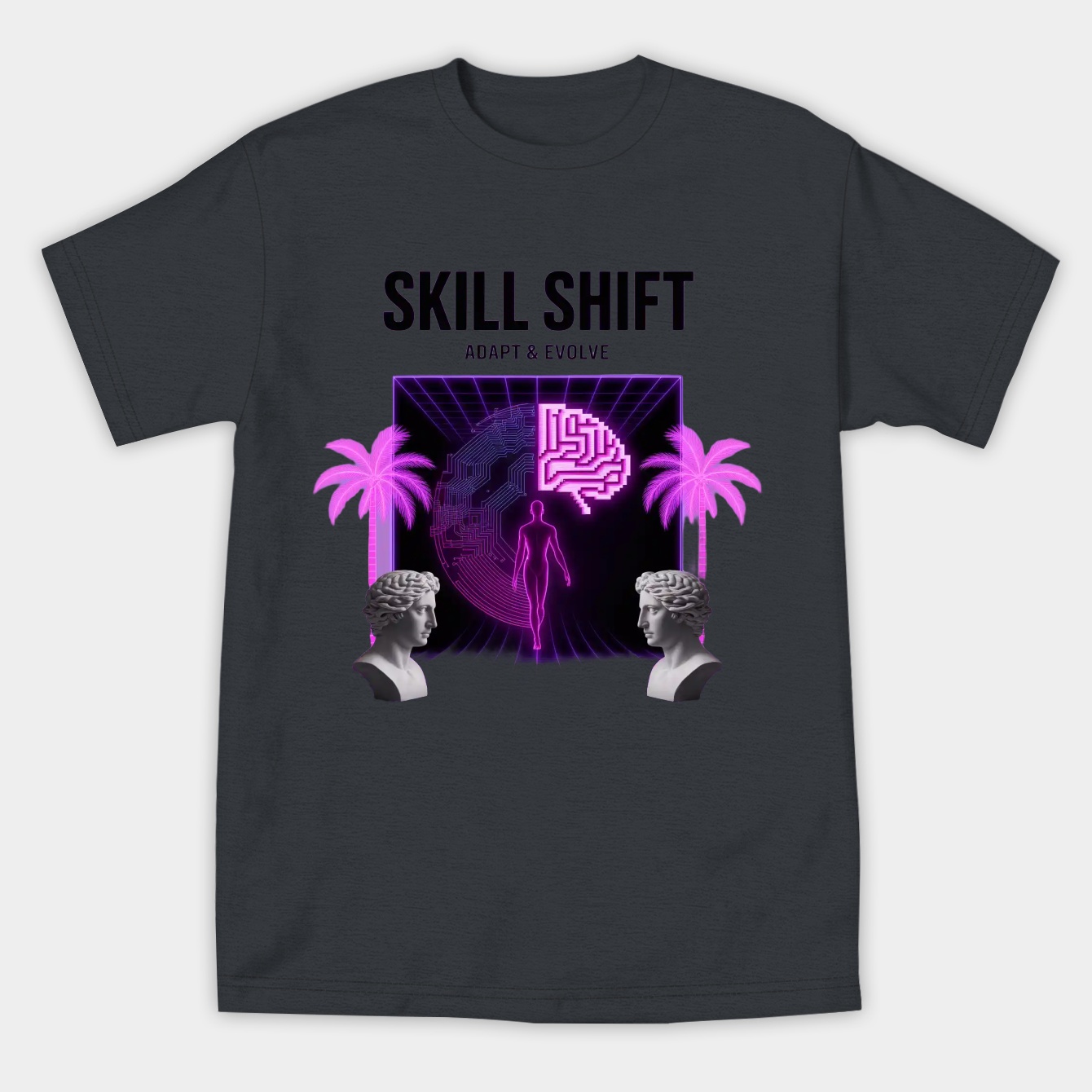 Skill Shift: Vaporwave Evolution Women's Athletic Performance T-Shirt