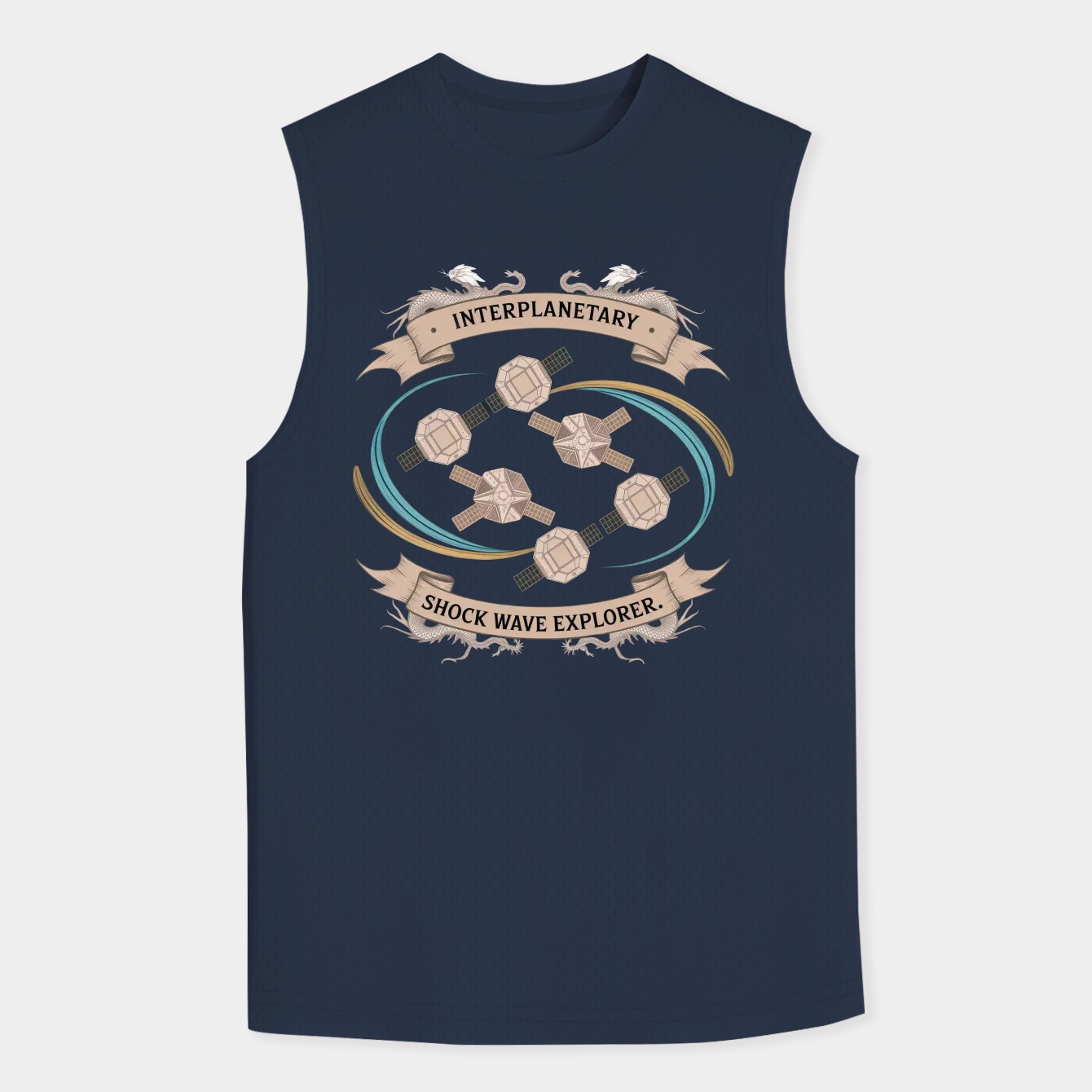 Interplanetary Shock Wave Explorer Crest Men's Big & Tall Tank Top