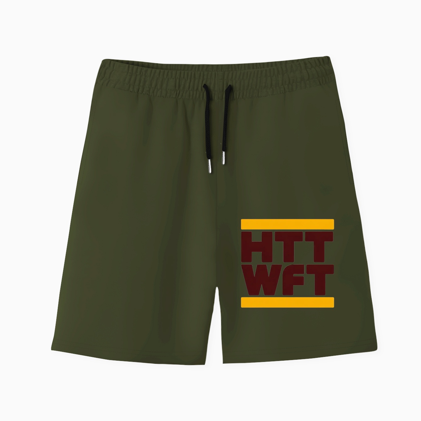 Run HTTWFT White Men's Quick-Dry Athletic Shorts