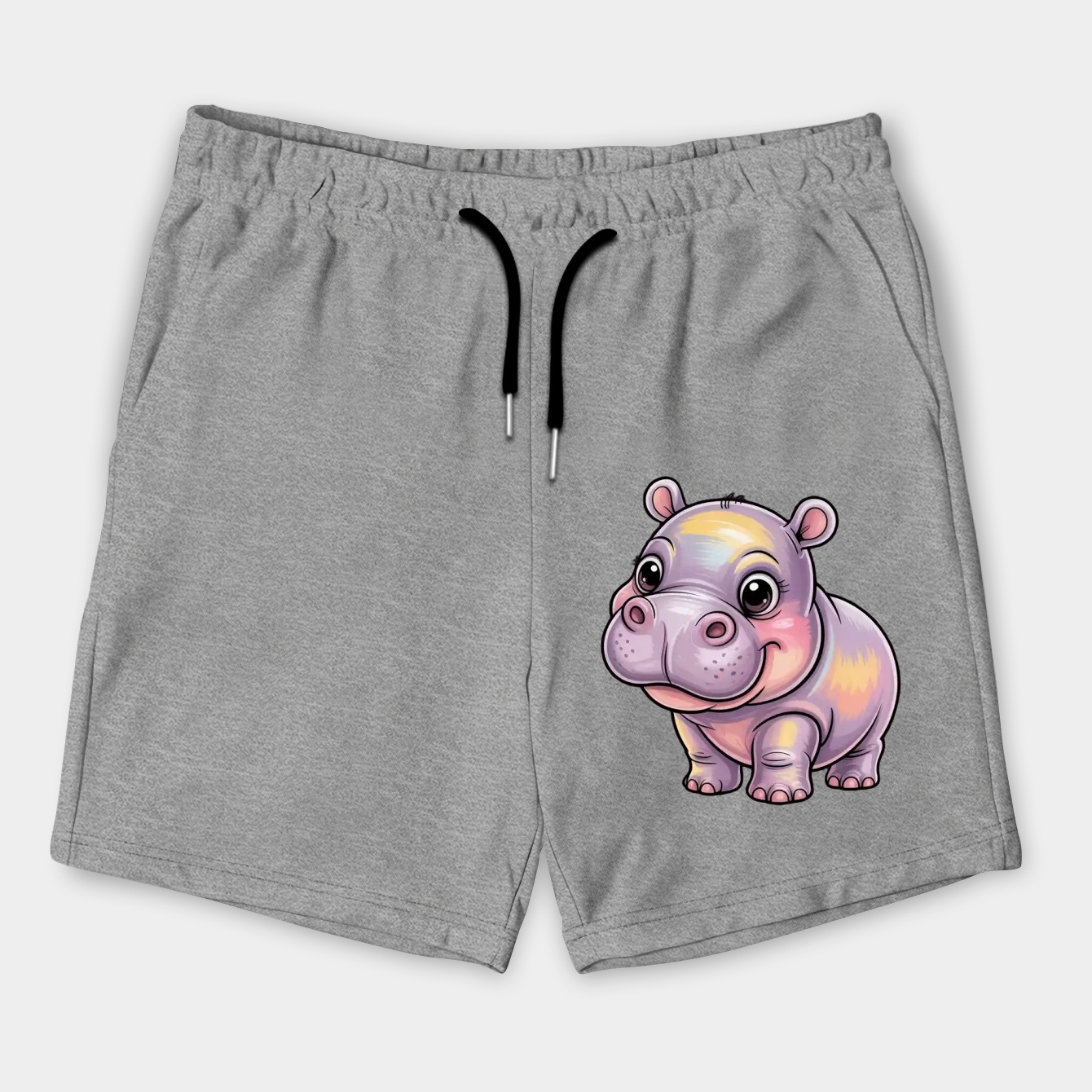 Moo Deng Baby Hippo Cute Cartoon Men's Shorts