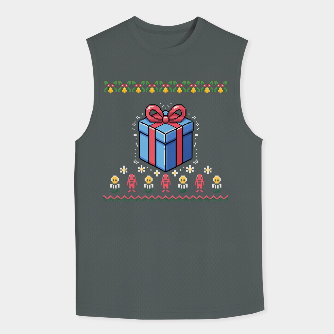 Ugly Cube Holiday Pixel Pattern Men's Tank Top