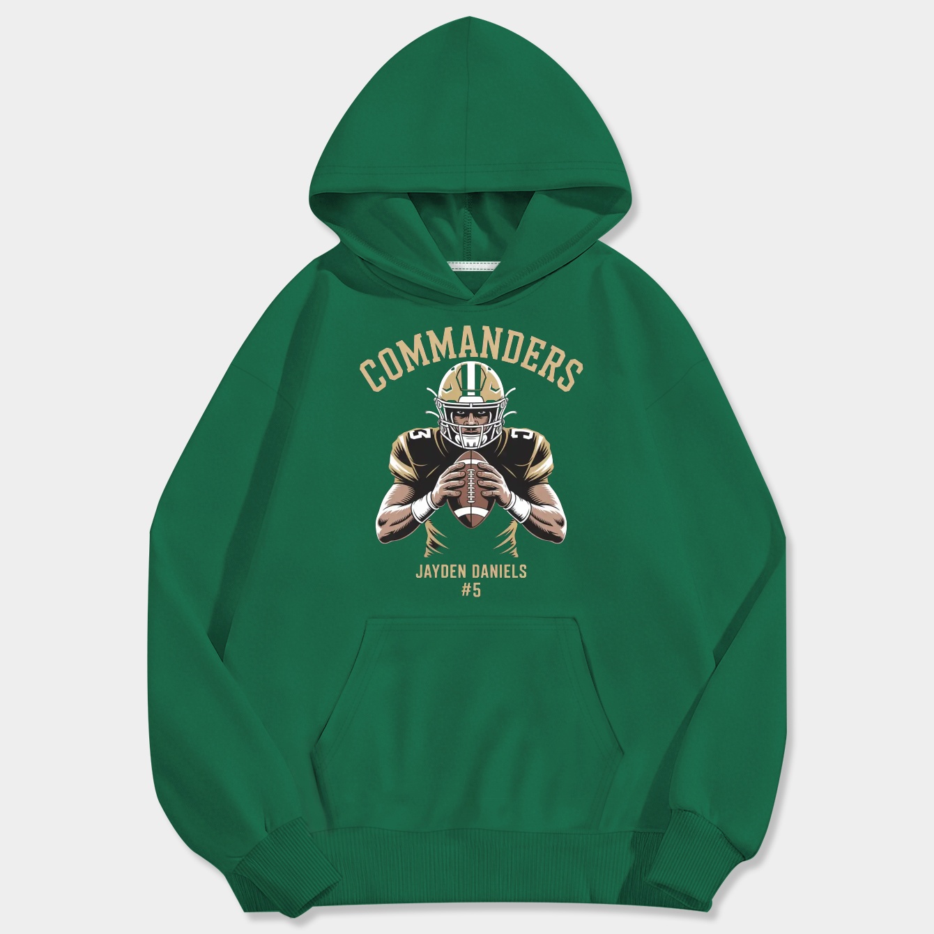 Jayden Daniels Vintage Commanders Men's Big & Tall Hoodie