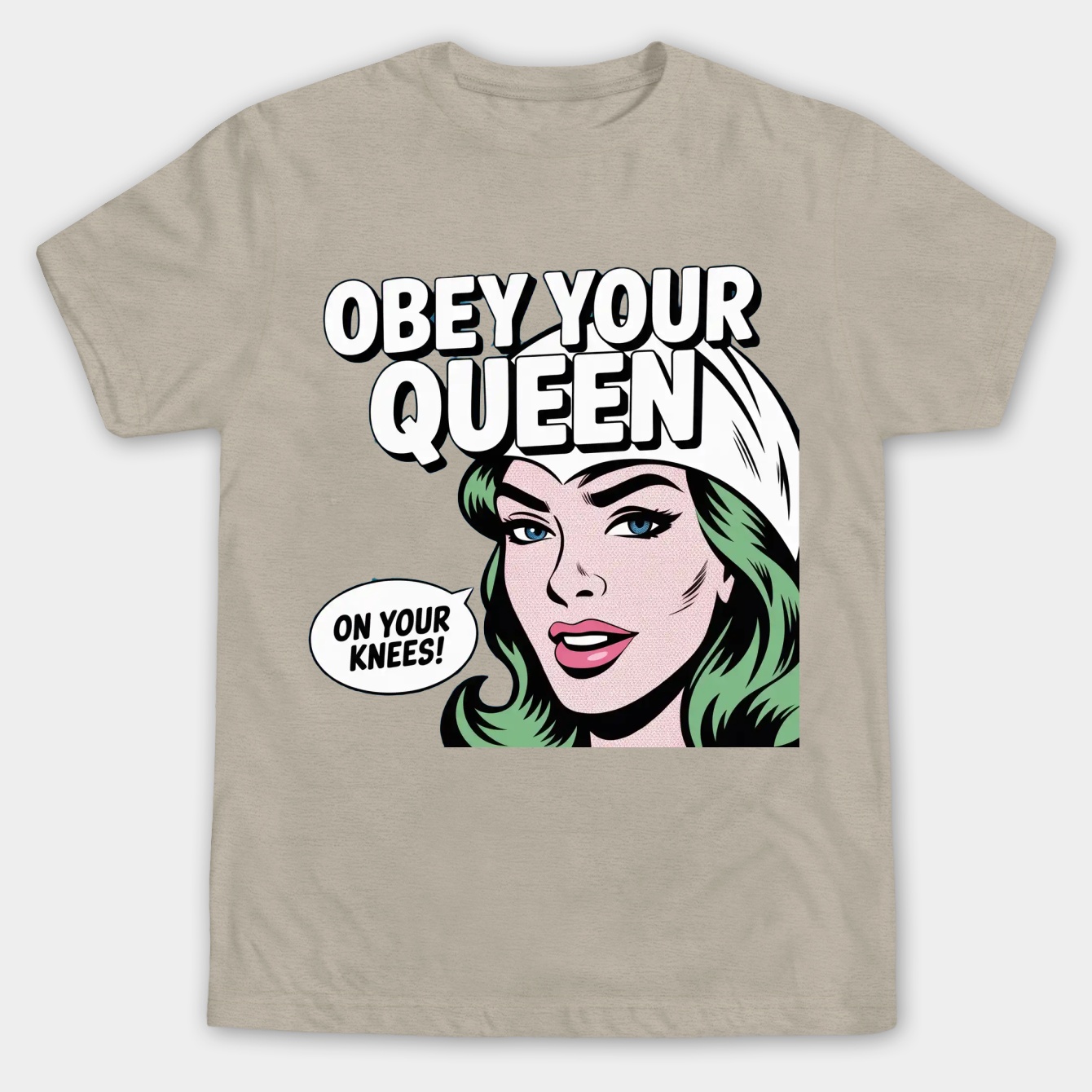 Obey Your Queen Comic Style Men's Big & Tall T-shirt