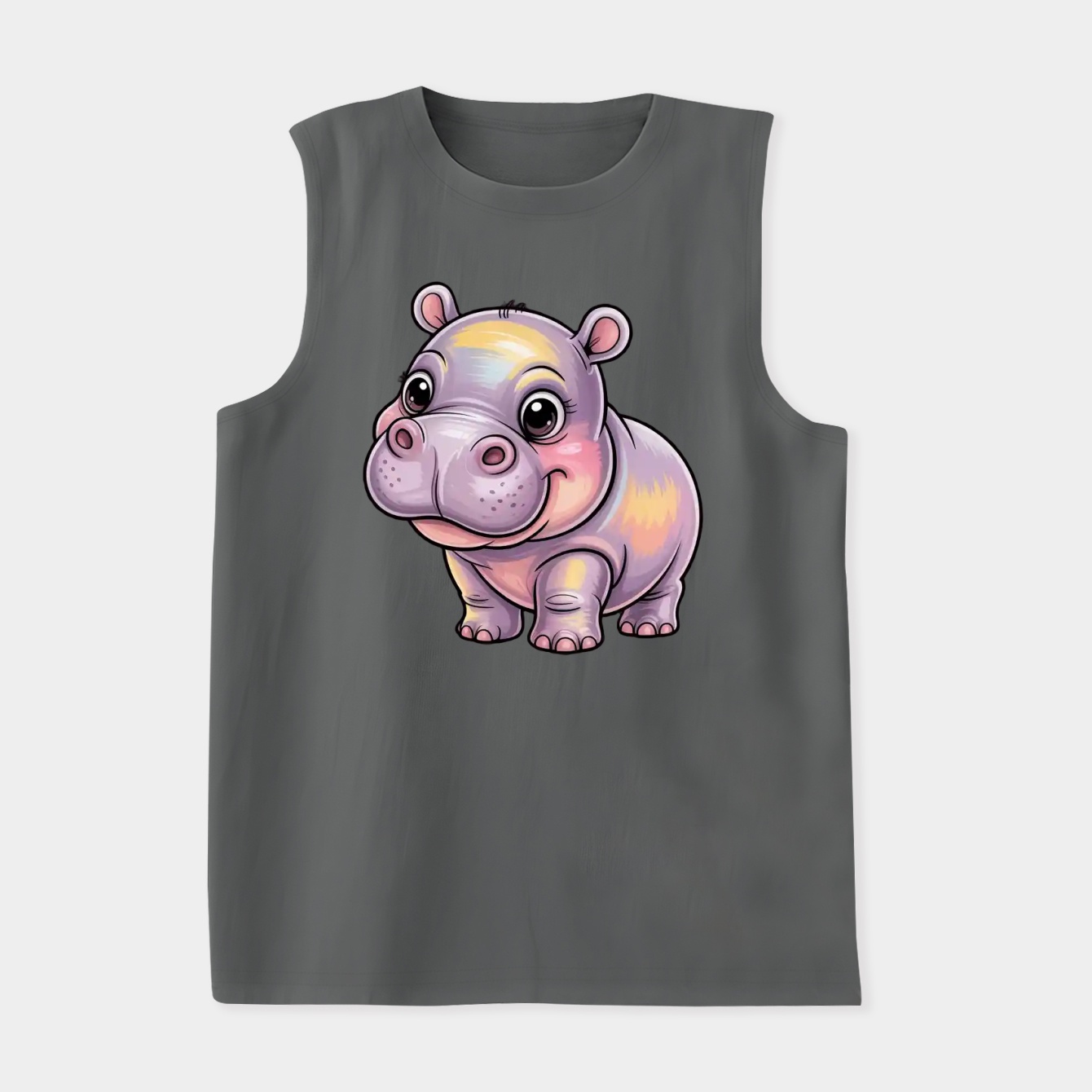 Moo Deng Baby Hippo Cute Cartoon Women's Soft Tank Top
