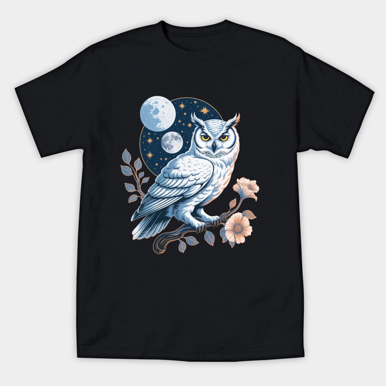 White Owl at Night Women's Athletic Performance T-Shirt