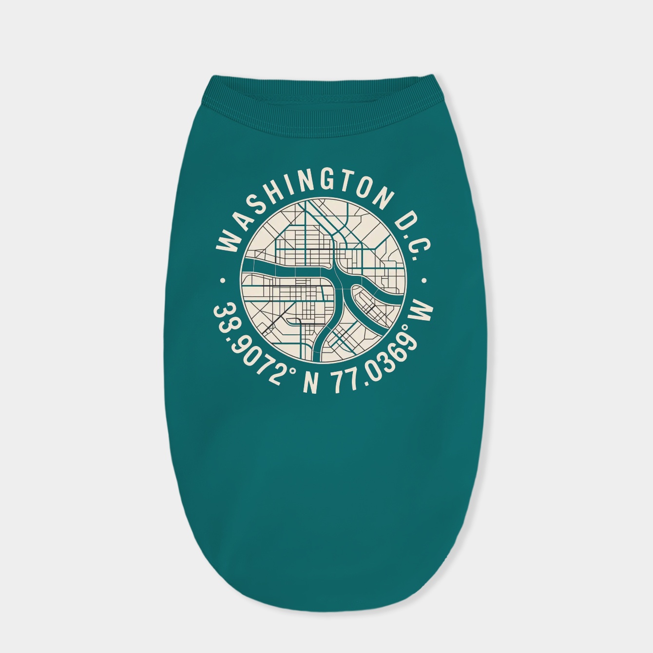 Washington, D.C. Map Coordinates Dog Shirt
