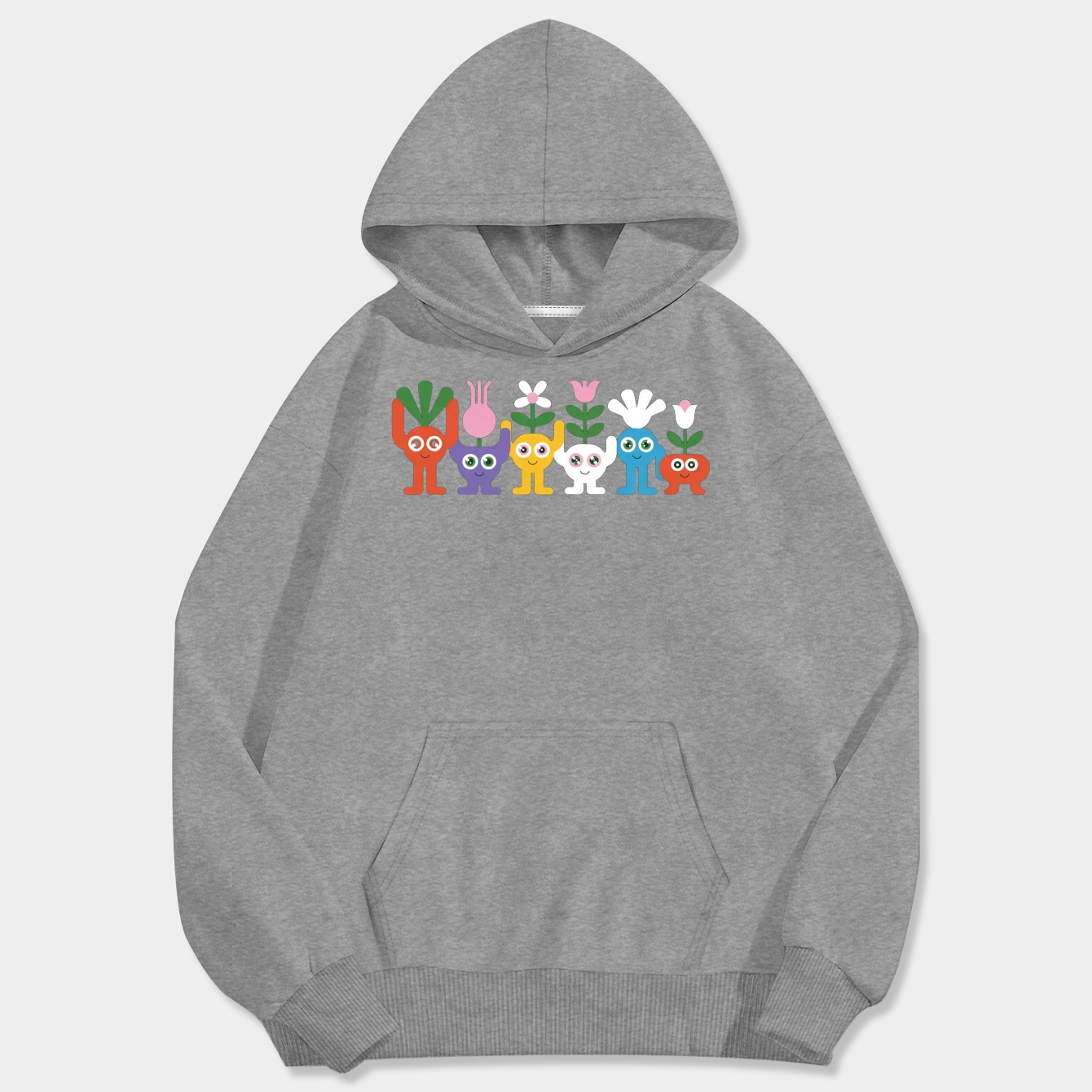 cute pikmin pattern blue Men's Big & Tall Hoodie