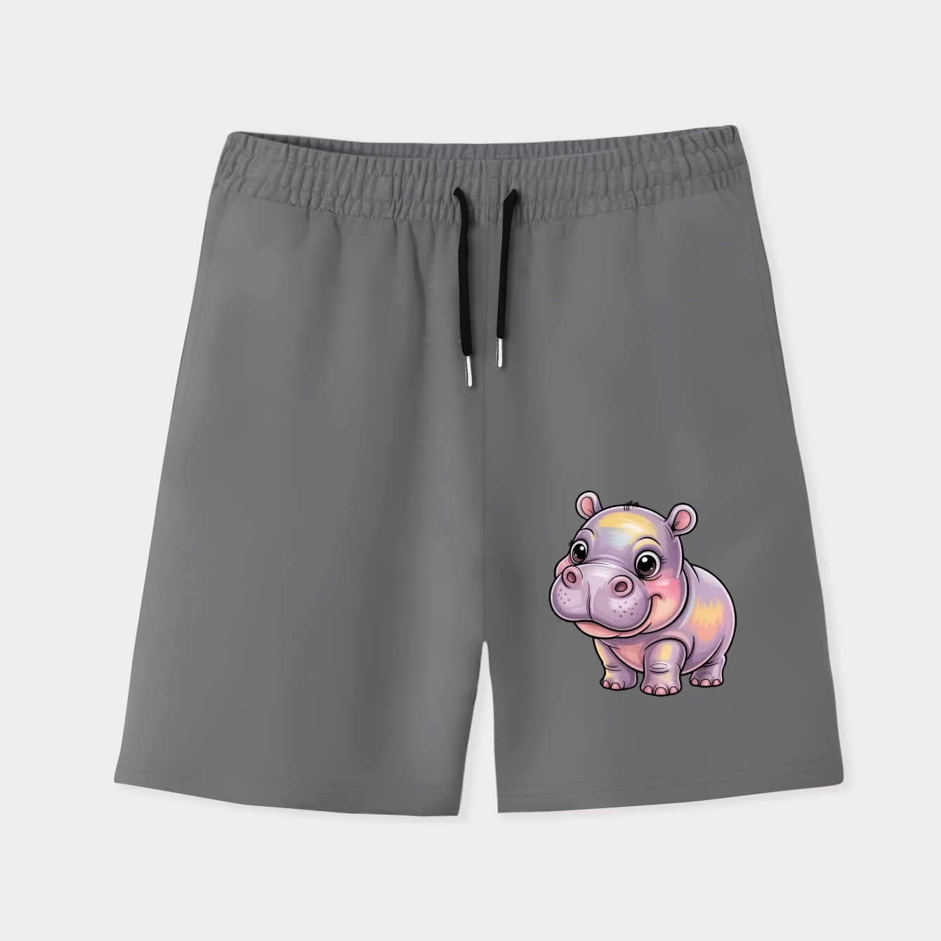 Moo Deng Baby Hippo Cute Cartoon Men's Quick-Dry Athletic Shorts