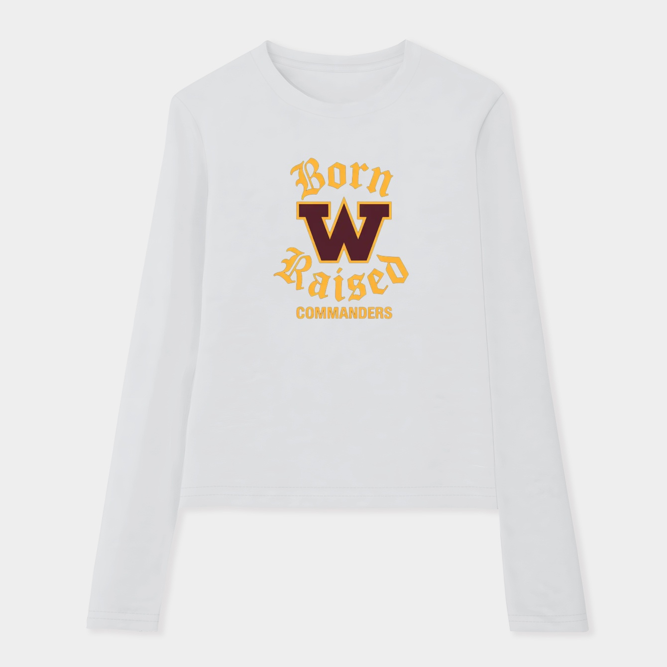 washington commanders born raised Women's Soft Long Sleeve T-Shirt