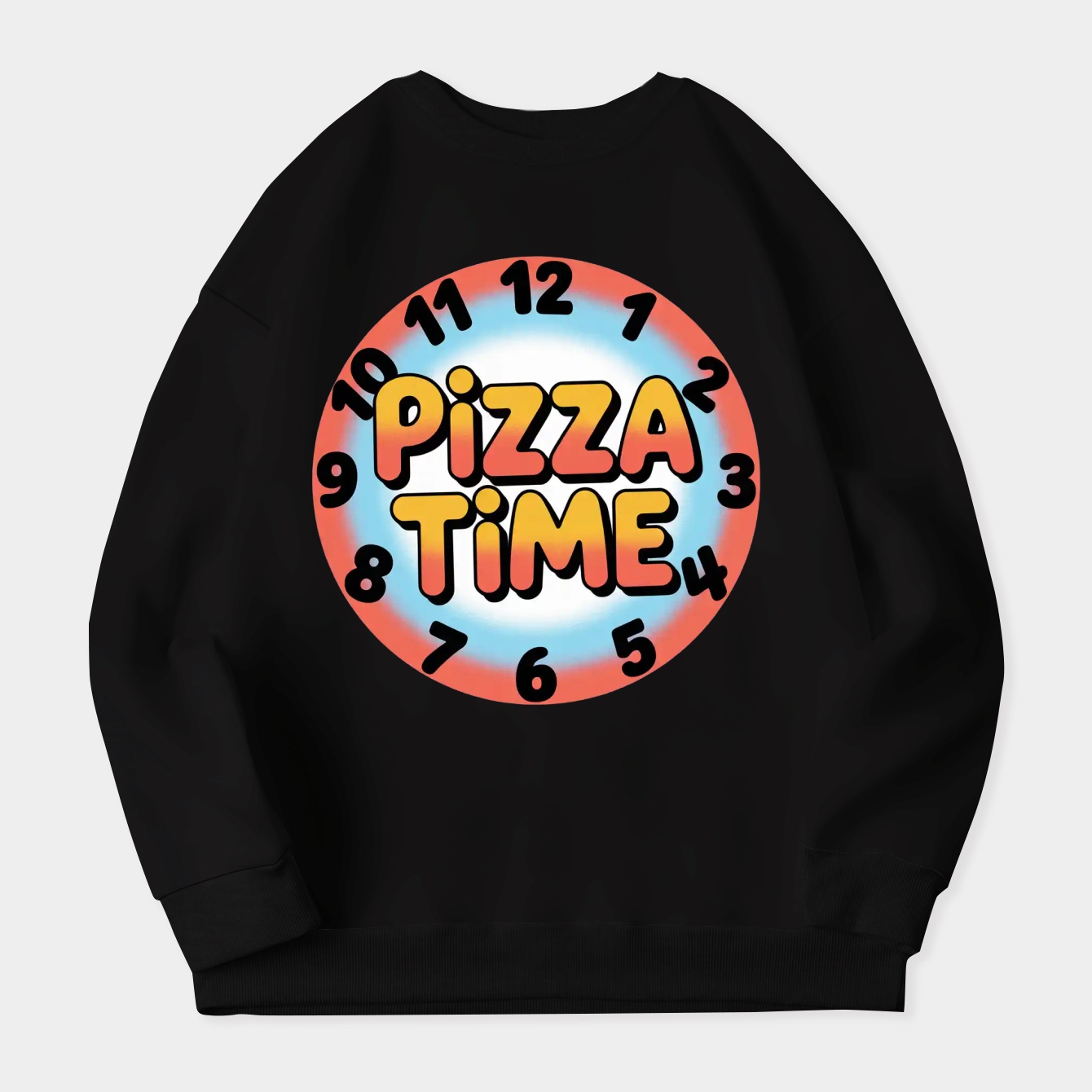 Pizza Time Clock Women's Crewneck Sweatshirt