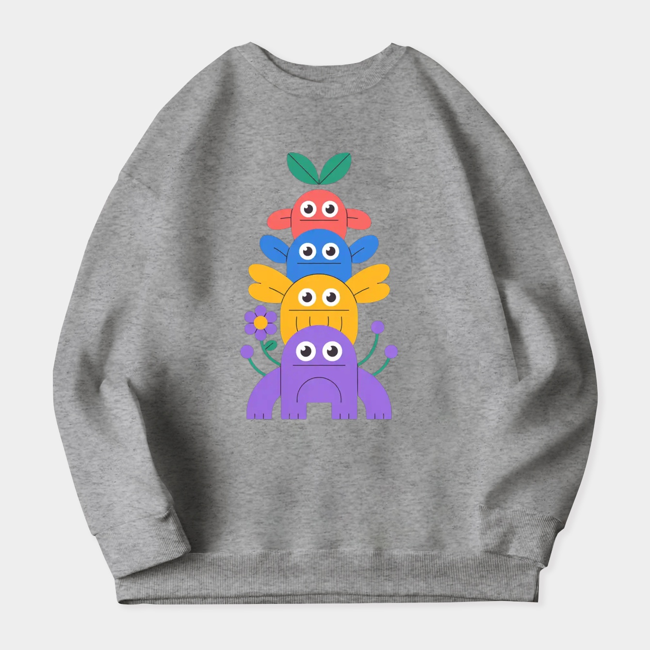 Pikmin Character Stack Design Women's Plus Size Sweatshirt