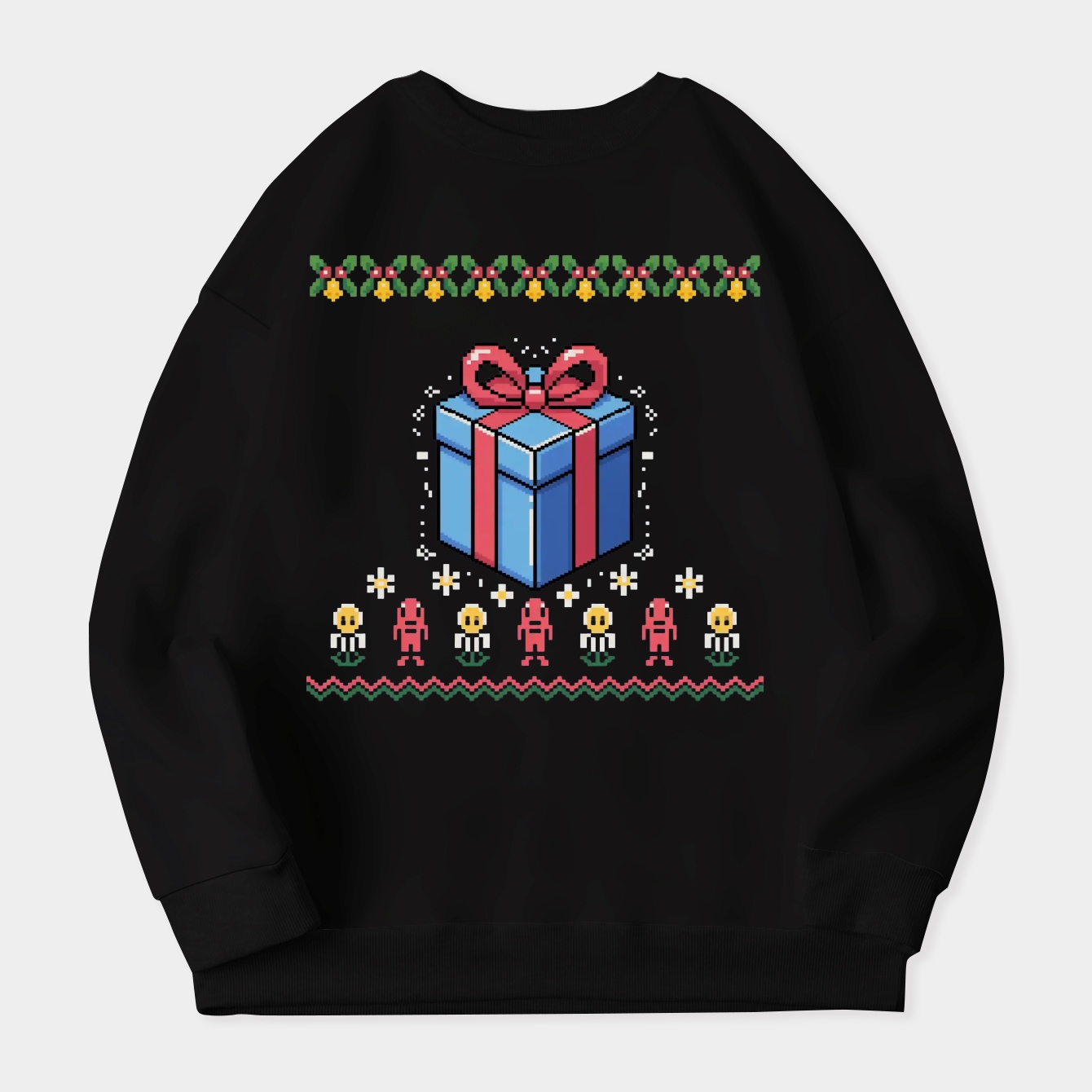 Ugly Cube Holiday Pixel Pattern Women's Plus Size Sweatshirt