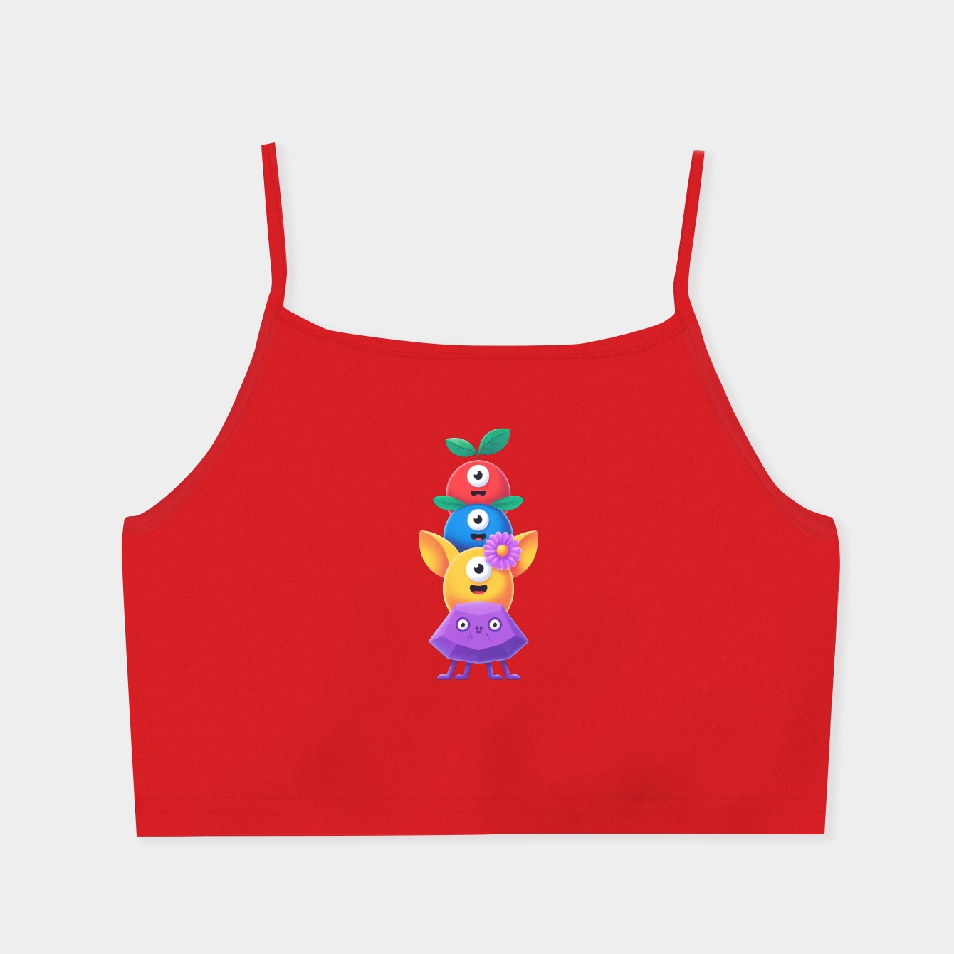 Pikmins Character Stack Design Women's  Spaghetti Strap Tank Top