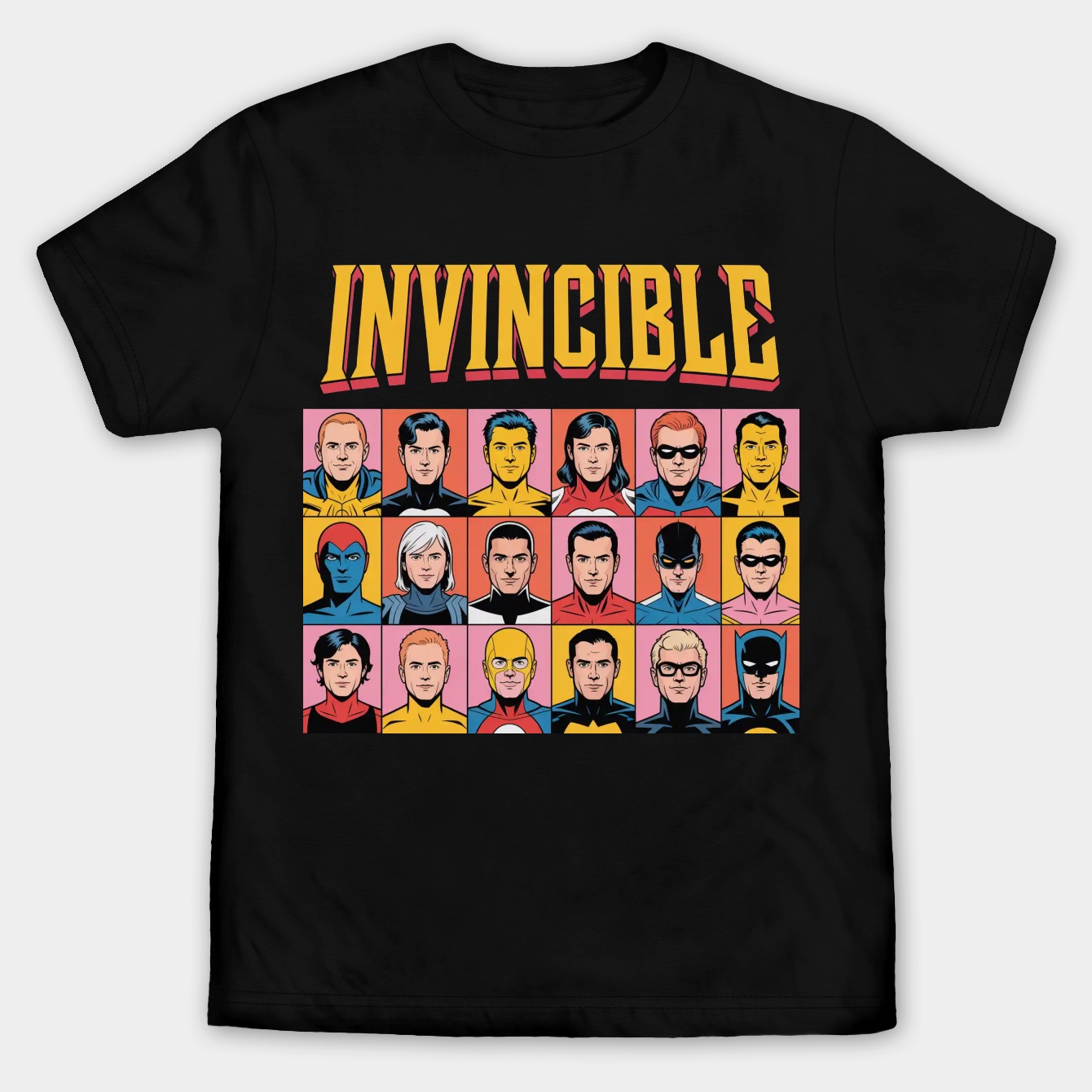 Invincible Superhero Characters Men's Big & Tall T-shirt