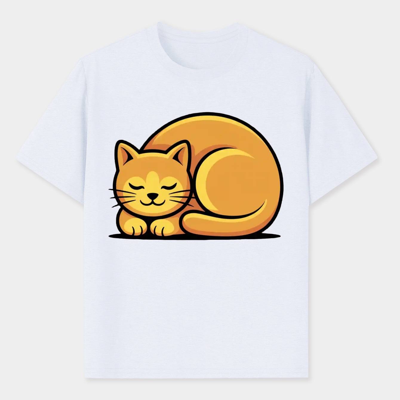 Orange and Yellow Cat Sleeping Men's Performance Athletic T-Shirt