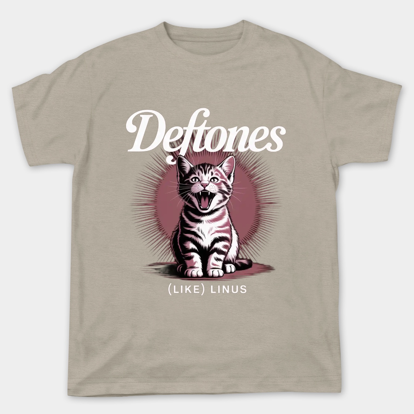 Cat with rays and band name