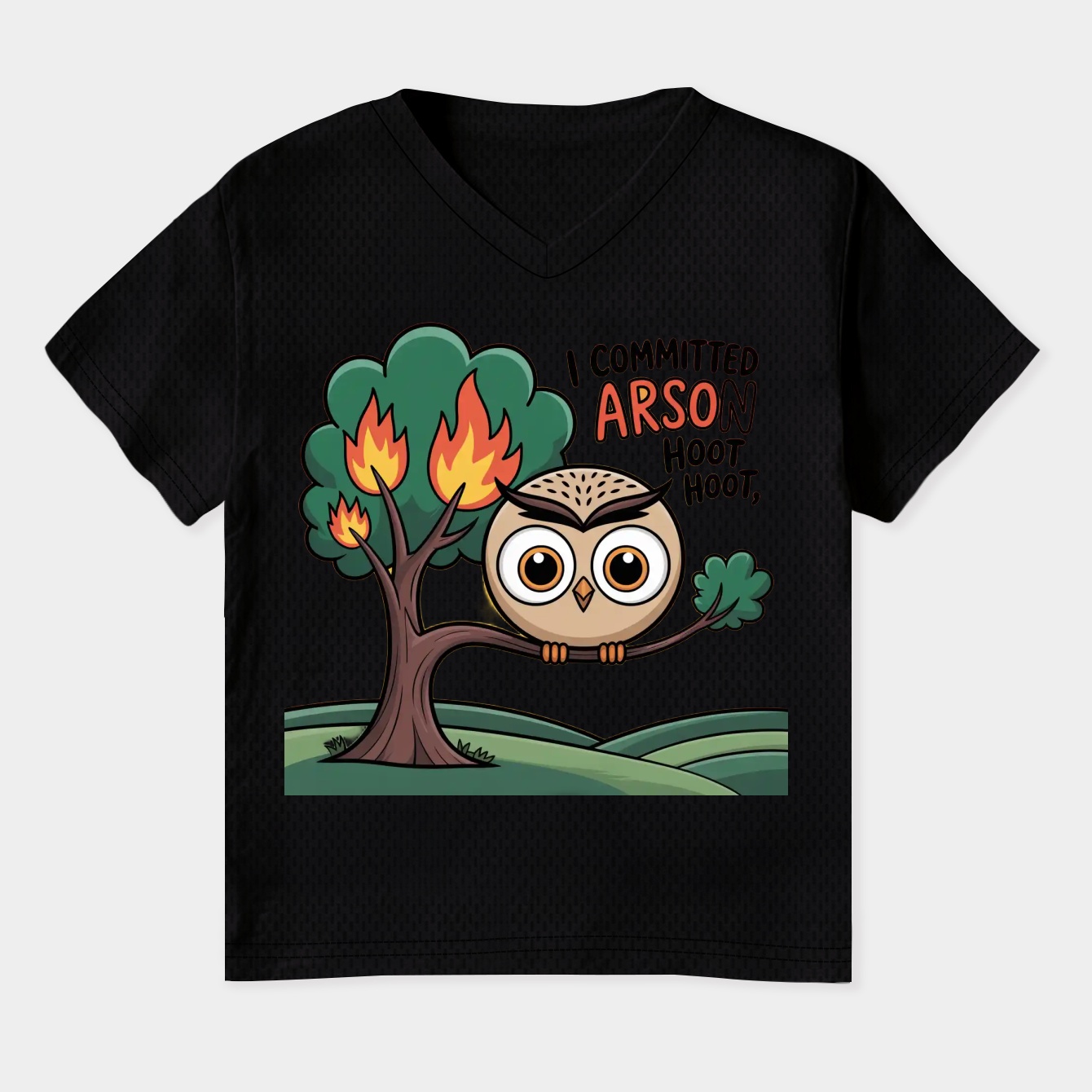 Hooty Commits Arson! Women's Plus Size V-Neck T-Shirt