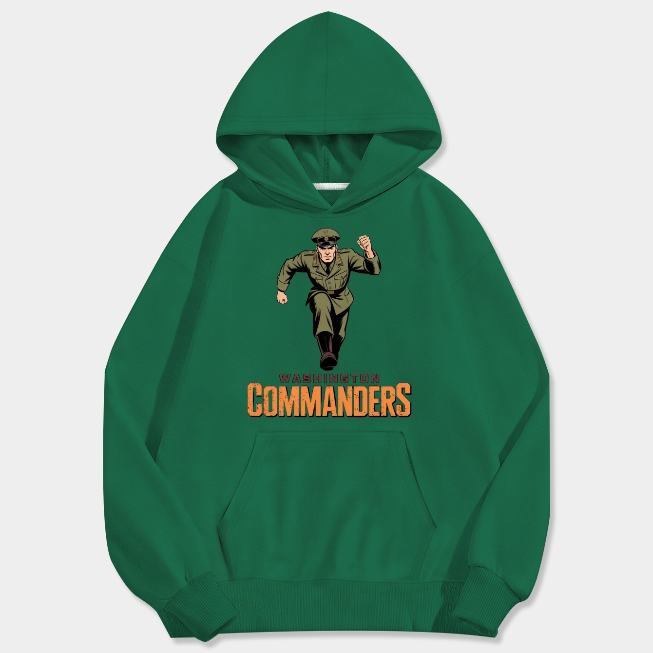 Commanders Retro Comic Book Style Logo 2 Men's Big & Tall Hoodie