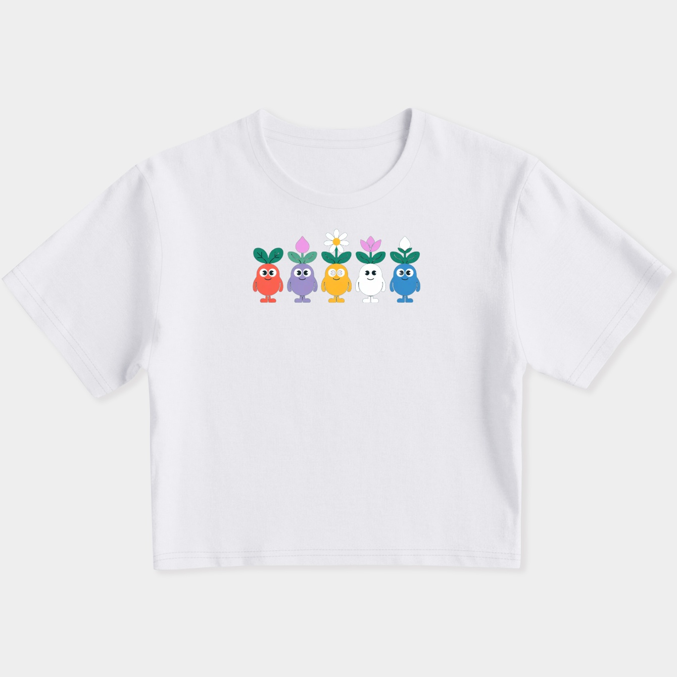 cute pikmin pattern Women's Slim Fit Baby Tee