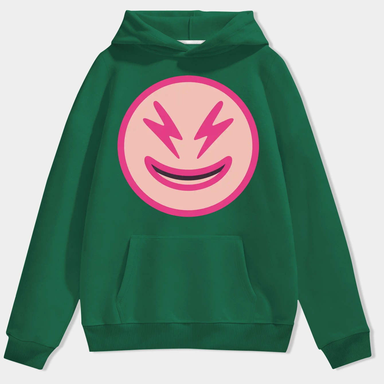 Lightning Bolt Happy Face Men's Hoodie