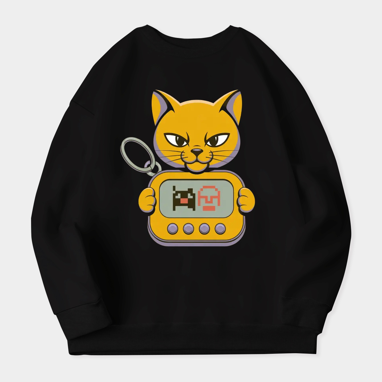 Luz message digital cat Women's Crewneck Sweatshirt