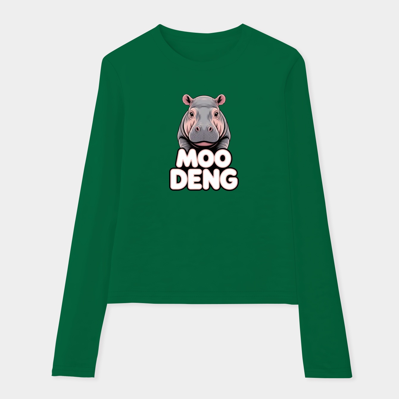 Moo Deng Women's Soft Long Sleeve T-Shirt